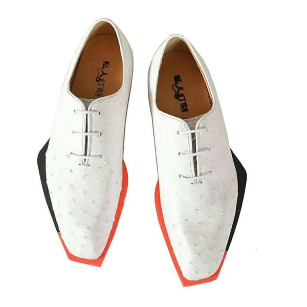 

dress shoes tianxin men ostrich leather rubber soles white, Black