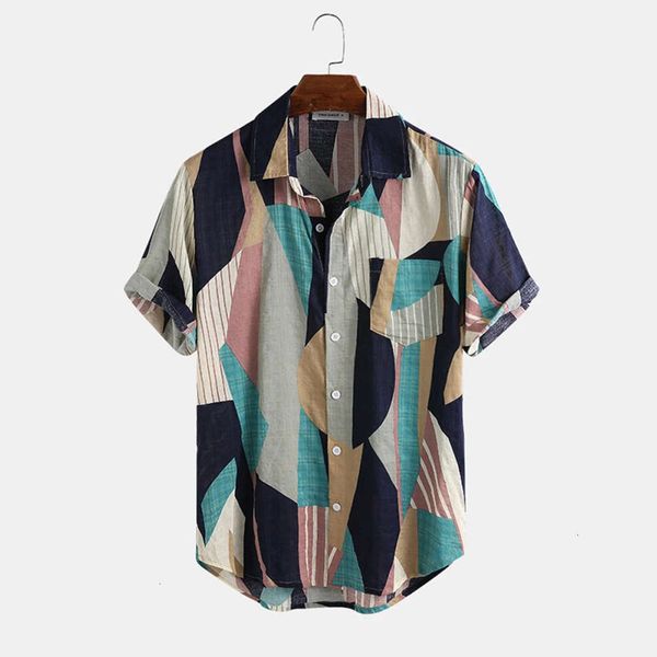 

men's casual shirts men's contrast diamond print fashion casual short sleeve shirt e03n, White;black