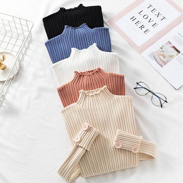 

casual basic autumn winter thick sweater women long sleeve soft knit pullovers solid female jumper bb420 women's sweaters, White;black