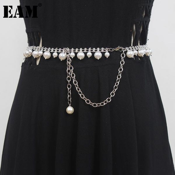 

belts [eam] pearl chain spliced long casual belt personality women fashion tide all-match spring autumn 2021 1de2235, Black;brown