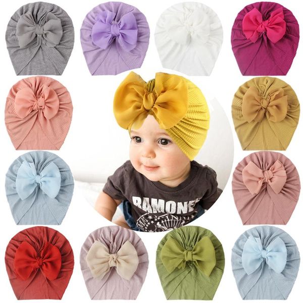 

hair accessories summer solid color thin born hat baby turban hats bun knot infant beanie girl soft cute toddler cap bow caps, Slivery;white