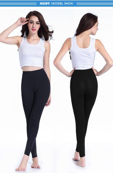 

women's leggings 2021 ms modal cotton piece johns tall waist body female, Black