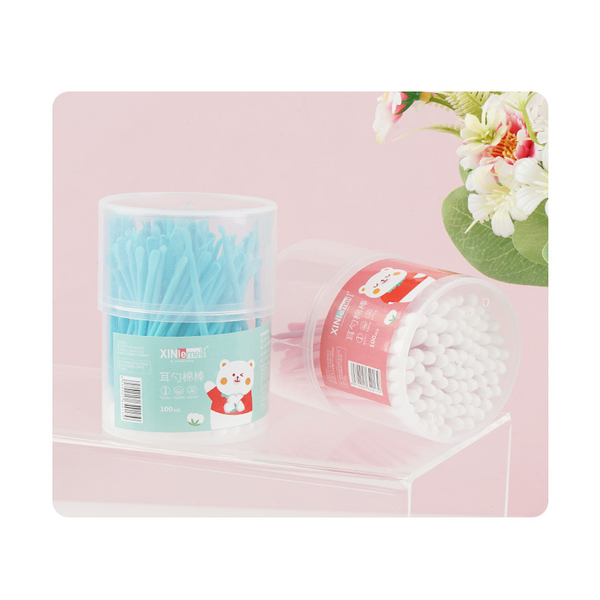 

storage boxes & bins 100pcs/ pack double head cotton swab women makeup buds tip for wood sticks nose ears cleaning health tool