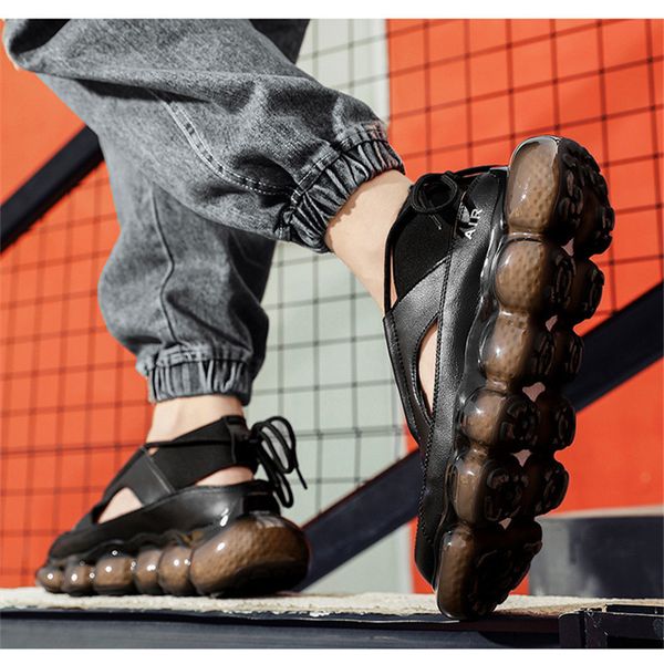 2021 Correndo Sapatos Sandálias Romanas Tênis De Soled Tênis Branco Verão Preto Verão Coreano Moda Casual Tamanho Grande Sapatilhas Run-Shoe # A0022