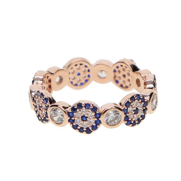 

wedding rings 2021evil ring evil eye & hamsa finger luxury blue cubic zircon crystal rose gold delicate jewelry women stock, Slivery;golden
