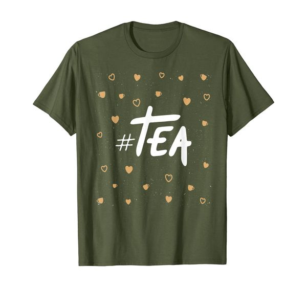 

#tea hashtag cups and hearts funny tea lover gift t-shirt, White;black