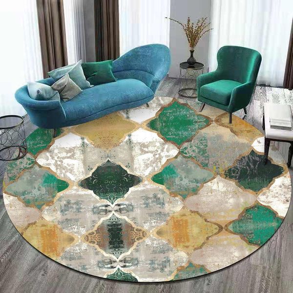 

carpets modern abstract seawater painting round carpet chair floor mat soft for living room anti-slip rug bedroom decor