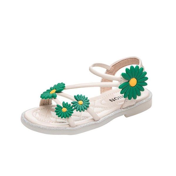 

sandals csbl sandalias girls' shoes princess soft-soled children flowers little girls beach big kids, Black;red