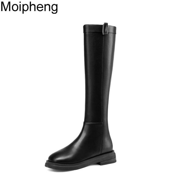 

boots moipheng female platform thigh high fashion slim chunky heels over the knee women party shoes riding, equestrian, Black