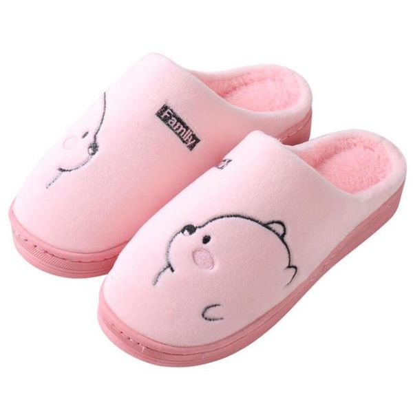 

winter slippers women's furry home fashion house floor shoes indoor plush slider ladies, Black