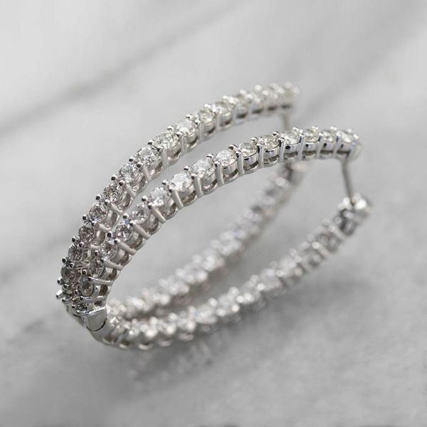 

hoop & huggie dainty oval earring for women micro paved cz stone luxury female engagement wedding party accessories trendy jewelry, Golden;silver