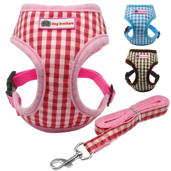 

dog collars & leashes harness small chihuahua and leash set mesh breathable pet cat puppy walking harnesses reflective vest for dogs
