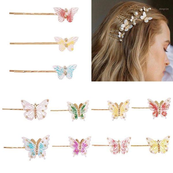 

copper hairpins for women hair clip lady bobby pins invisible wave hairgrip barrette hairclip butterfly rhinestone clip1