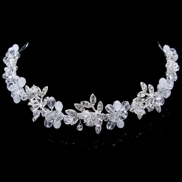 

hair clips & barrettes bridal wedding hairband fashion women's headbands jewelry headdress tiaras noble transparent crystal ornament fo, Golden;silver