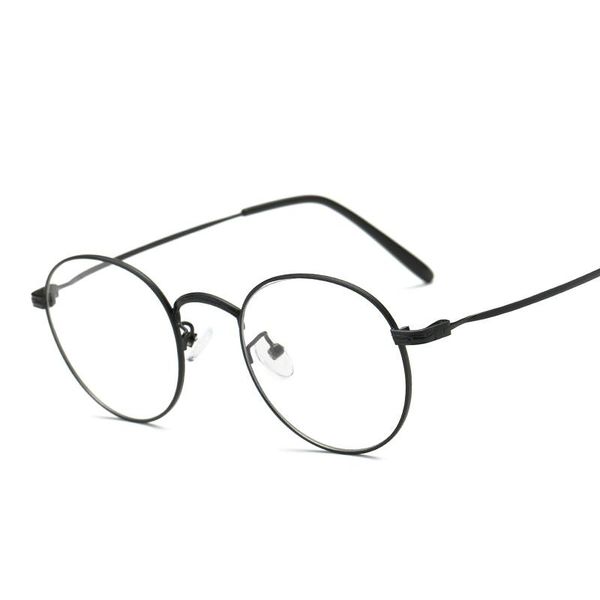 

sunglasses trend korean elliptical frame anti-blue glasses retro display face small metal optical canomomidity, White;black