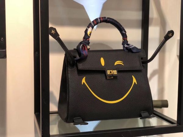 

realfine888 3a kerry totes shoulder bags 25-28 grainy calfskin leather handbag with dust bag