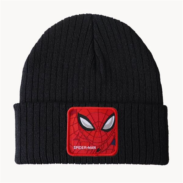 

beanies sale new large cartoon character spider series knitted hat wool, Blue;gray