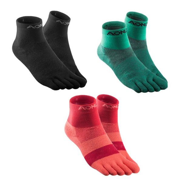 

sports socks anti-slip outdoor five-finger toe sock breathable gym ankle, Black
