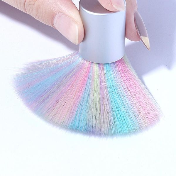 

nail brushes 1pc art dust brush short handle mushroom cleaning remove powder file random color, Yellow