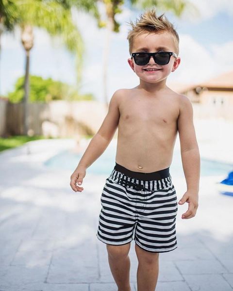 

two-piece suits 2021 fashion kids baby boys casual drawstring beach pants floral stripes shorts sport bottoms summer