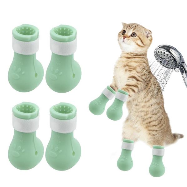 

anti-scratch cut nails bath bite washing cat feet set protector boots shoes pet supplies costumes