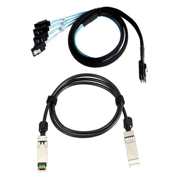 

pcs mini sas 36pin male to 4 sata 7pin female cable & 1 25gbps passive direct attach copper dac computer cables connectors