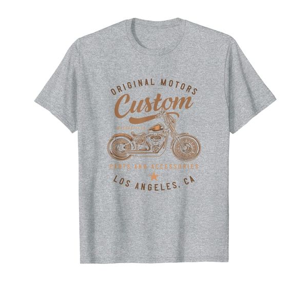 

original motors retro bike america los angeles california t-shirt, White;black