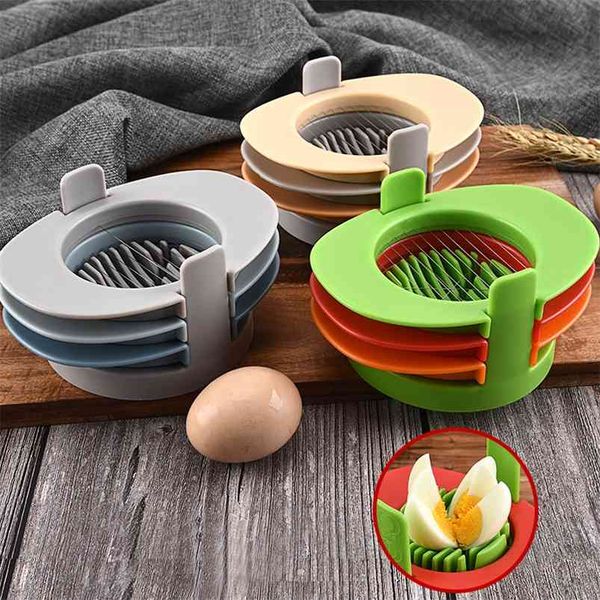 Cortador de Ovo de Aço Inoxidável Três-em-Um multi-função Preservado Diviservado Cozinha Corte Gadget Acessórios 210423