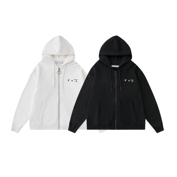 

2021 autumn winter off new classic small label silicone three-dimensional simple solid color zipper hooded cardigan coat for men and, Black
