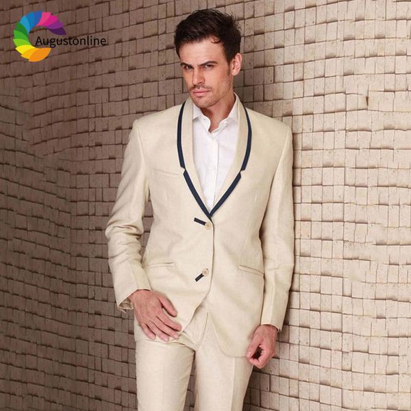 

men's suits & blazers slim fit champagne groom tuxedo black shawl lapel jacket pants 2piece formal men wedding blazer masculino co, White;black