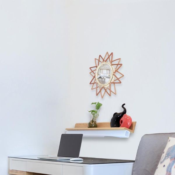 

mirrors nordic retro hanging mirror rattan round star-shaped wall wicker vanity home decoration