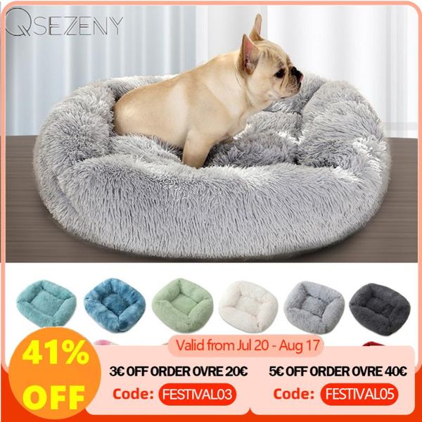 

kennels & pens xs-xl square super soft dog bed warm plush cat mat beds for large dogs puppy house nest cushion pet product accessories