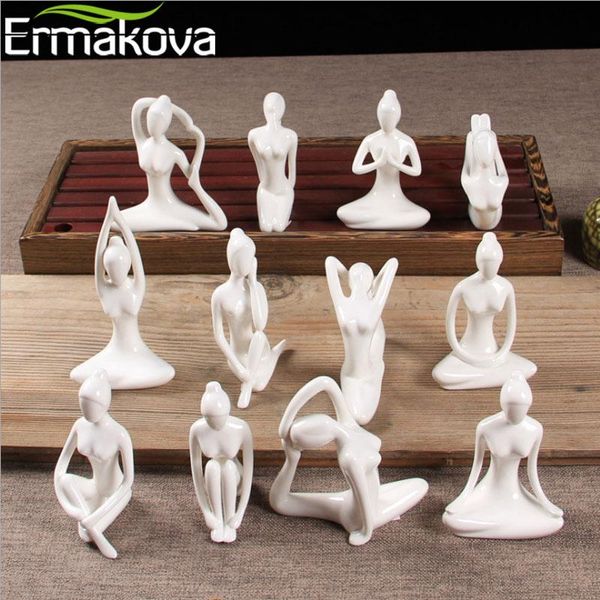 

decorative objects & figurines ermakova porcelain ceramic yoga pose figurine statue meditation studio gift ornament decoration lady