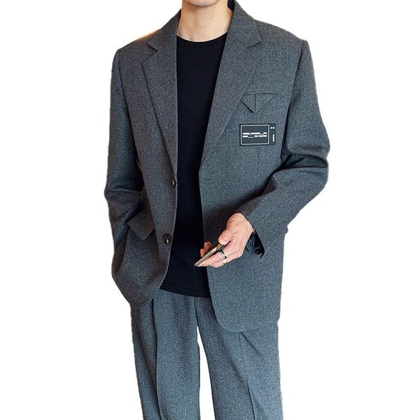

men's suits & blazers trendy suit jacket men korean streetwear fashion loose casual blazer coat male business office dress man, White;black