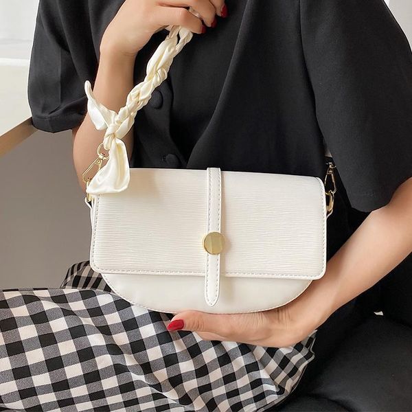 

evening bags simple small leather shoulder for women 2021 luxury designer messenger ladies scarves armpit bag elegant handbags