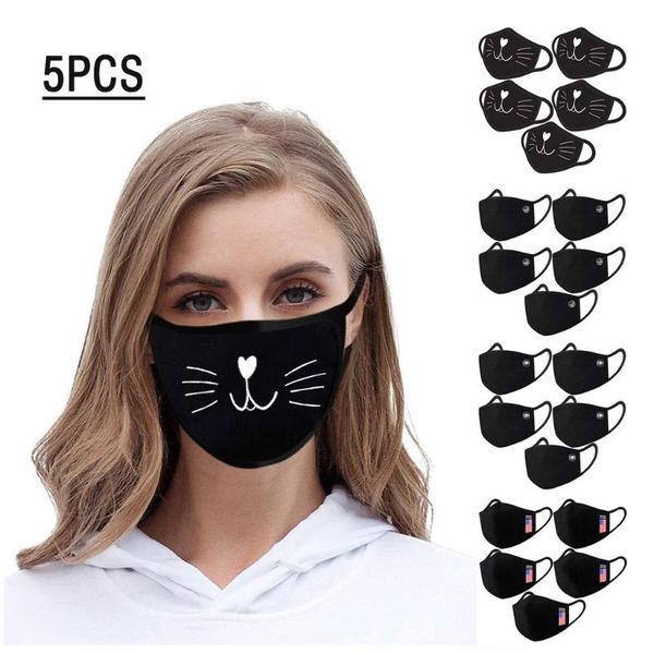 

other event & party supplies 5pcs solid ear loop fabric wash facemasks mask for face adults no-disposable maski na twarz material owe facial