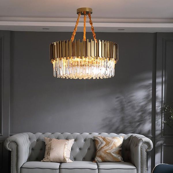 

pendant lamps post-modern light luxury crystal chandelier living room lamp european simple american bedroom dining golden package