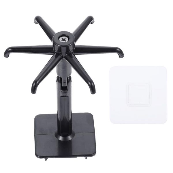 

hooks & rails 1 set 4pcs drilling storage multipurpose rotating (black)