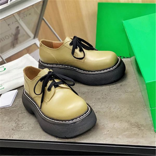 

boot spring of 2021, shoes thick soles round sole fuiu, Black