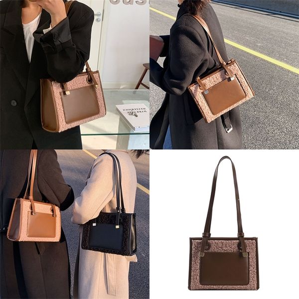

discount plush bag women's large capacity new fashion winter small sling shoulder plush tote bag purse