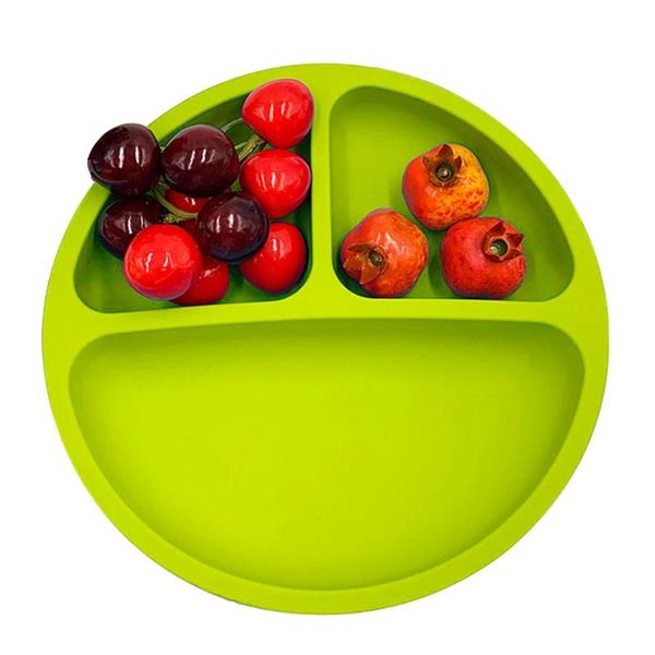 

dishes & plates baby plate silicone divided platter 3 grids smile shape feeding bowls dinner tableware for kids infants