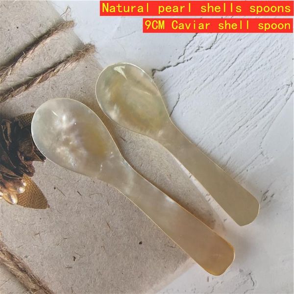 

spoons natural deep sea pearl shells caviar shell spoon 9 cm yellow dessert
