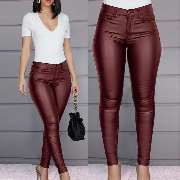 

women's pants & capris leather leggings, Black;white