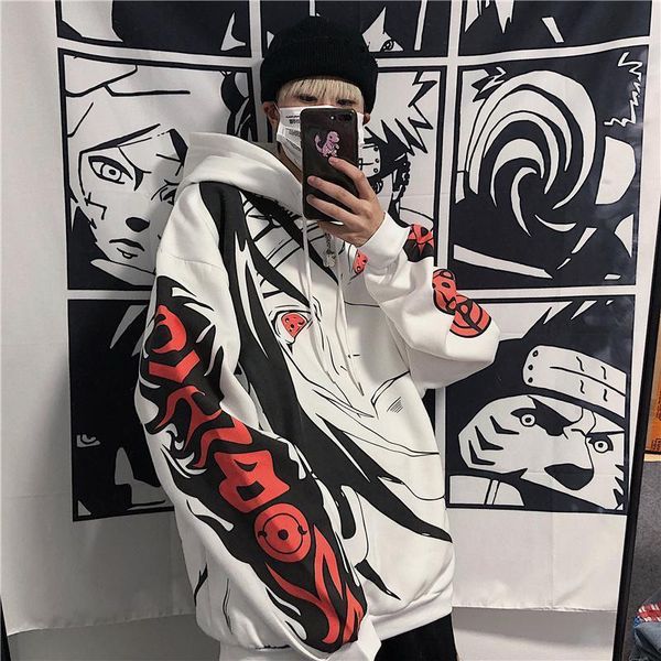 

women hoodie houzhou japanese anime autumn streetwear oversize hip hop long sleeve harajuku pullover korean fashion sweatshirt, Black