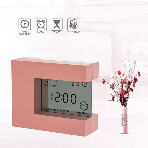 

desk & table clocks electronic alarm clock calendar with count down timer and for home office watch battery pld