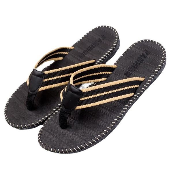 

slippers summer couples men fashion trend flip flops home non-slip beach sewing cool student clip outside slides, Black