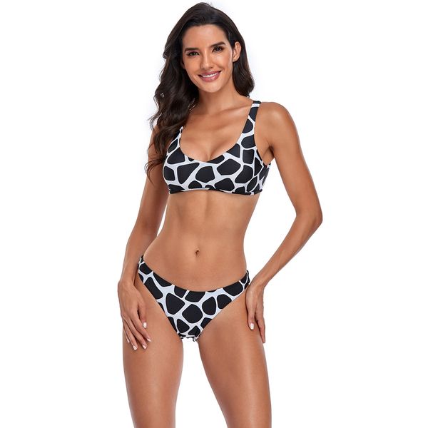 

women's swimmer 2021 printed tank swimsuit bikini selling split, White;black