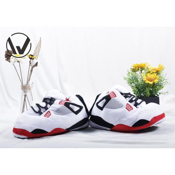 

weÂ·feel many models average size wholesale cozy indoor plush sneaker slippers, Black