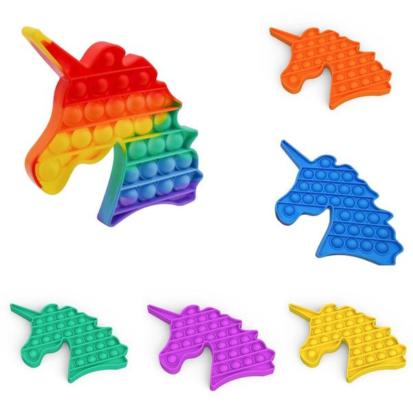 

push bubble sensory fidget toys unicorn box squishy figet stress reliever toy child adult