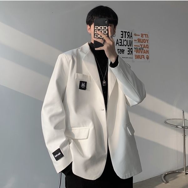

men's suits & blazers korean formal male blazer, white jacket, large size, nzvy, White;black
